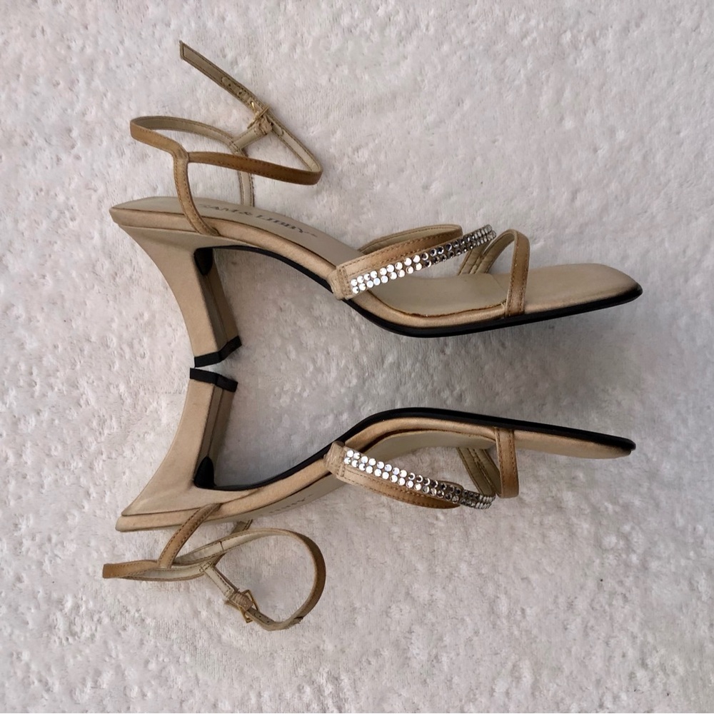 Vintage Prom Sam & Libby 90s Heels Square Toe Bonded Leather Sole Sz. 6 1/2
